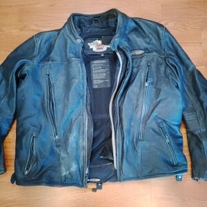 Harley Davidson FXRG Leather Motorcycle Jacket Waterproof Liner Vented - 2XL